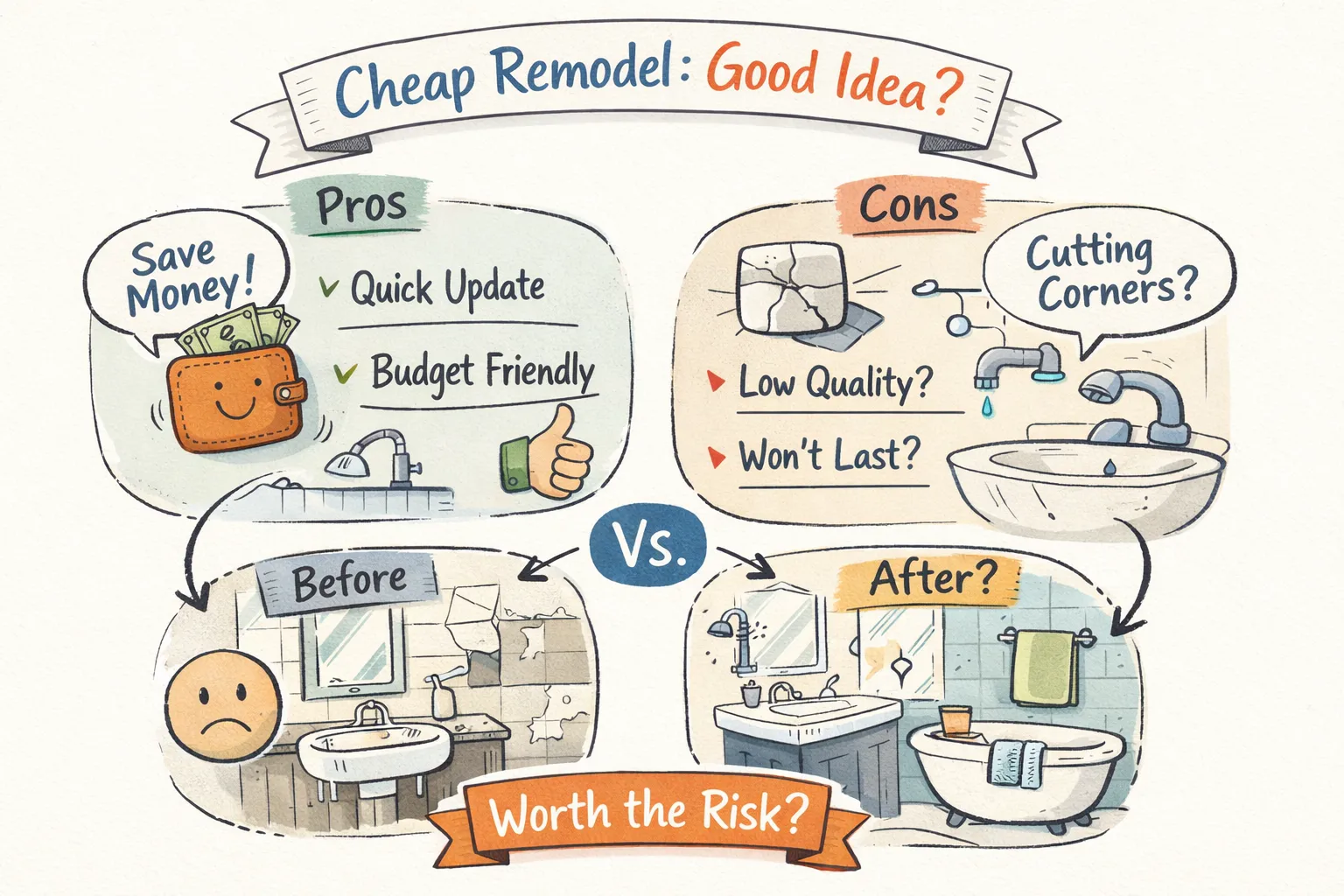 Is the Cheapest Bathroom Remodel Worth It? Pros & Cons